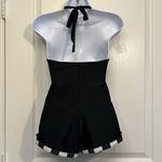 J. Valentine Black & White Halter Swimsuit Boy Shorts Size Small EUC #5592 Photo 5
