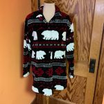 Vtg 90s polar bear fleece jacket Black Size L Photo 7