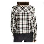 Sanctuary  Cori Smocked‎ Sleeve Blouse beige black red plaid wrap Vneck size S Photo 1