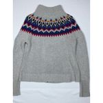 Chaps Denim Fair Isle Full Zip Mock Neck Sweater Women's Small Gray Multicolor Size undefined Photo 6