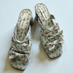 Katy Perry Blue White Floral Tooliped Bows Sandals Heels Size 9 Photo 0