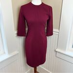 Toccin Designer Sheath Dress‎ Full Back Zip Deep Red Stretch Size 4 Photo 12