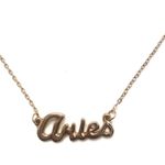 Aries Horoscope Letter Pendant Necklace Gold Photo 1