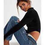 Only Hearts NEW NWT Black Velvet Mock Neck Bodysuit Photo 0