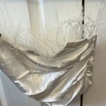 Blu Spero white strapless feathered top Photo 3