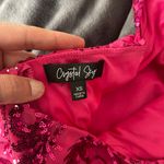 Crystal Sky Pink Sequined Mini Dress Photo 2