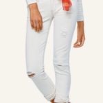 CAbi High Rise Slim Jeans Distressed Stretch Denim White Women’s 0 Photo 0