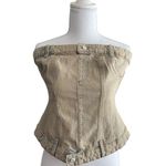 ZARA NWT  Denim Strapless Corset Top Size Medium Photo 0