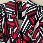 Abbie Mags Aztec Print Two Button Notch Lapel Vintage Boxy Blazer Size SP Red Photo 2
