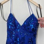 B. Darlin Womens Royal Blue Sequin Sleeveless Formal Mini Dress Size 15/16 Photo 2