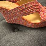 Marc Fisher Pink and Orange Woven Espadrille Wedge Photo 6