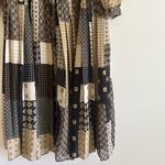 Banana Republic  Pleated Long Sleeve Midi Dress Patchwork Foulard Print Size XS Photo 3