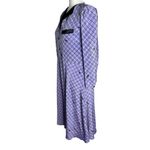 Vintage 80s Vivians Playboy Button Up Shirt Dress Medium Purple Check Bunny Photo 3