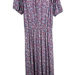 BODEN NWT Ruffle Paisley Jersey Midi Dress D0283 Size 4L Pockets Stretchy Waist Blue Photo 8