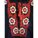 J.Crew  Navy Blue & Red Embroidered Floral Beach Tunic Dress Coverup Sz M Photo 8