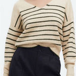 Madewell Stripe V-Neck Wedge Sweater Photo 0