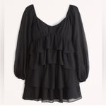 Abercrombie & Fitch • Abercrombie ruffled tiered long sleeve babydoll mini dress black large Photo 1
