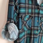 Eden & Olivia  L Plaid Stretch Shirt Dress in Forest and Emerald Green Photo 1