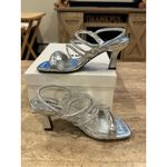 Sandro NEW Silver Metallic Leather Heel Sandals size 36 Photo 7