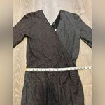 Terez  Metallic-Knit Wrap Jumpsuit Silver Shimmer Waffle XS Made in USA Chic NWT Photo 3