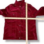 Chico's  Boho Velour Paisley Embroidered Beaded Sequin Trucker Jacket Red‎ 3 XL 16 Photo 12