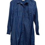 Levi's  Polka Dot Shirt Dress Women’s Sz M Long Sleeve Pockets Polo- MISSING BELT Photo 0