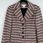Loft Basketweave pattern Blazer size 0 XS Career office professional 100% cotto Photo 2