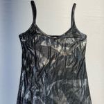 BKE Sparkly Metallic Camisole Tank Top Silver-Black Shimmer V-Neck Size Medium Photo 6