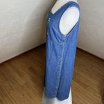 Vintage Blue J Jumper Dress Womens Small 100% Cotton Denim Shift Fish Print Boho Photo 6