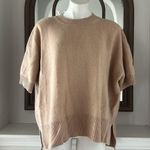 C by Bloomingdale’s Cashmere Short Sleeve Sweater, Honey, Size XL New w/Tag $188 Tan Photo 1