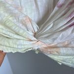 American Eagle Tie Dye Knot Front Lettuce Edge Top Tee Blouse XS Photo 4