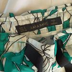 ZARA 291  Green Floral Pants Office Casual Small Photo 3