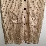 Open Knit Button Front Cover Up Dress Beige Tan Size undefined Photo 6