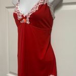 UNBRANDED Red And White Lace Chemise Babydoll Nightgown Size 2X Photo 3