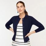 J.Crew Cardigan Sweater Cotton Crepe Navy Medium Photo 0