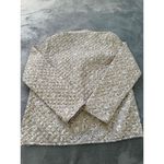 None Light Beige Tan Floral Print Quilted Open Front Cardigan Small Photo 3