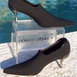 Donald Pliner Leather Shoe Pump Bootie Crepe Elastic Stretch $340 NWT Metal Heel Black Size 6 Photo 8