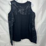 DKNY EUC women’s black silver marble cold shoulder thick crewneck shirt top L Photo 4