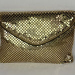 Vintage Gold Mesh Clutch Purse with Chain Strap Photo 0