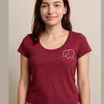 Decree Women's Top Size L Red Short Sleeve Photo 0