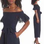 Chelsea28 NEW Off the Shoulder Eyelet Pom Jumpsuit Photo 2
