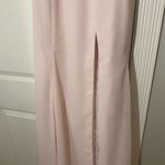 Azazie A-Line Halter Chiffon Floor-Length Dress Rose Petal Bridesmaid Dress Photo 3