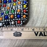 Black Beaded Drawstring Bag Pouch Clutch Multicolored Geometric Retro Y2K Vibe Photo 6