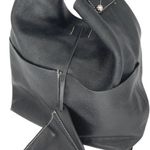 Faiez‎ Halabi Buenos Aires Womens Pebbled Leather Shoulder Hobo Bag Black Small Photo 2