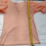 Entro Peach Balloon Sleeve V-Neck Bloose L NEW Ren Fair Castlecore Festival Twee Photo 4