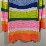 Women's Multicolor Crochet Long Sleeve Square Neck Beach Dress Size L Size L Photo 3