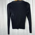 French Connection  Pleated high neck long sleeve blouse metallic black Photo 1