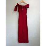 SNDYS x REVOLVE Jaymes Off Shoulder Stretch Knit Old Money Deep Red Maxi Dress S Photo 4