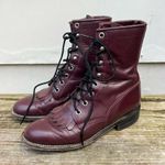 Justin Boots Vintage 80s Dark Cherry Lace Up Roper Kilte Fringe Cowgirl 5.5B Photo 2