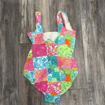 Lilly Pulitzer  White Label Pink Patchwork One Piece Swimsuit size 12 Photo 2